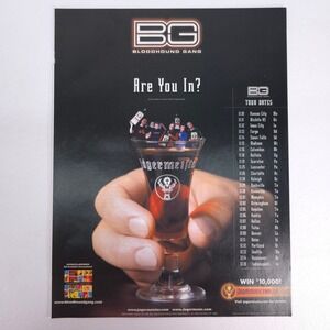 Vintage Jagermeister Bloodhound Gang Print Ad Music Tour Promo Bar Decor 2001